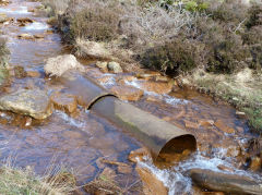 
Pipework near the dam, Blaenrhondda, February 2012